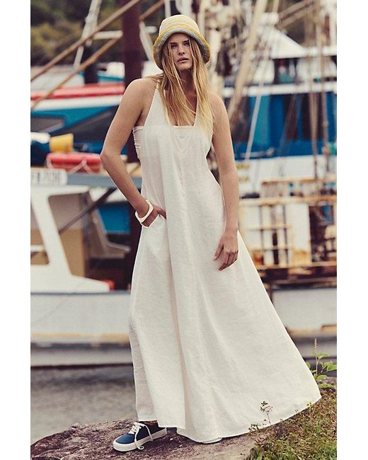 free-est Multicolor Sandshell Linen Easy Does It Maxi Dress By