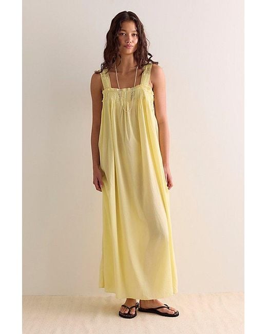 Intimately By Free People Natural Salty Sol Maxi Slip Dress By