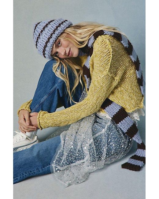 Free People Tacita Beanie & Scarf Set in Blue | Lyst display picture 2