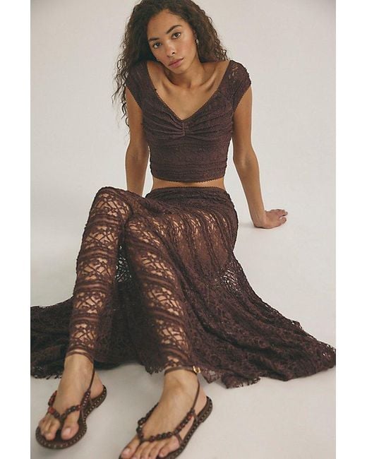 Free People Black Oh So Sweet Lace Set