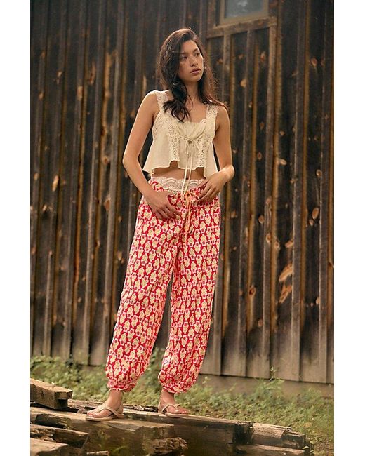 Free People Red On Repeat Pyjama Trousers