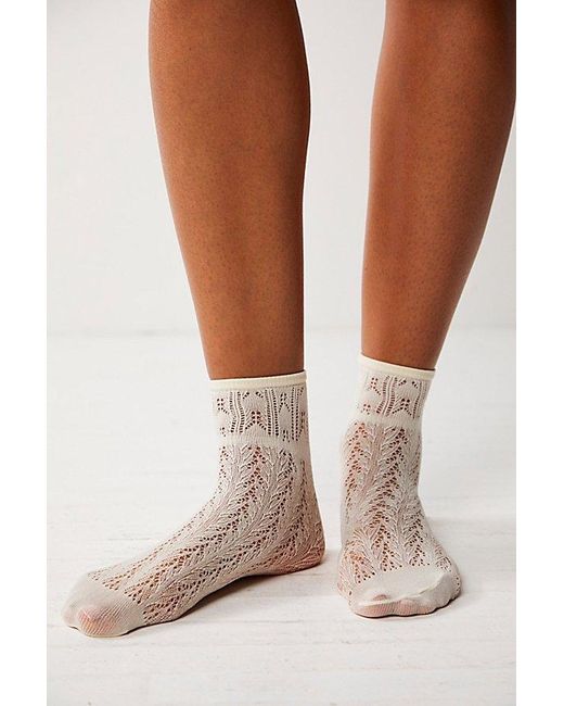 Swedish Stockings White Erica Crochet Socks