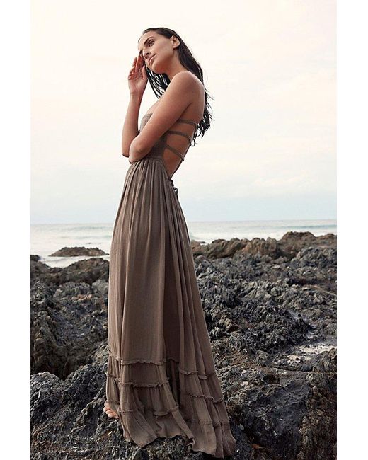 Free People Brown Extratropical Maxi Dress