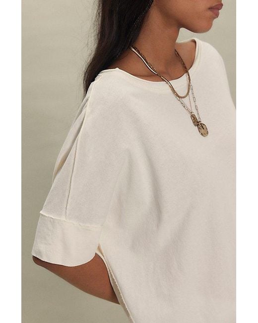 Free People Natural Rex Oversized Cotton Tee