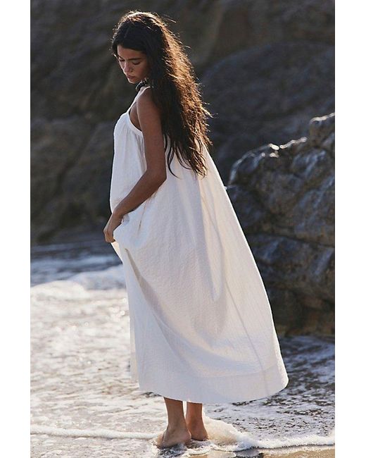 free-est Gray Marisol Textured Cotton Maxi Dress By