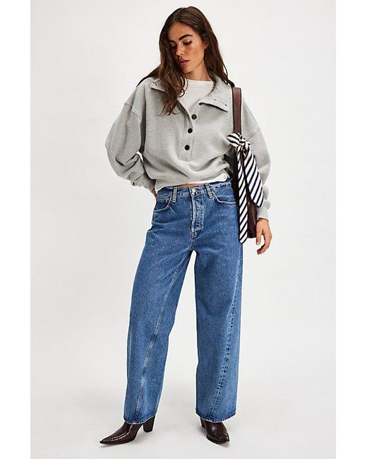 Agolde Blue Twist Low-Slung Baggy Jeans