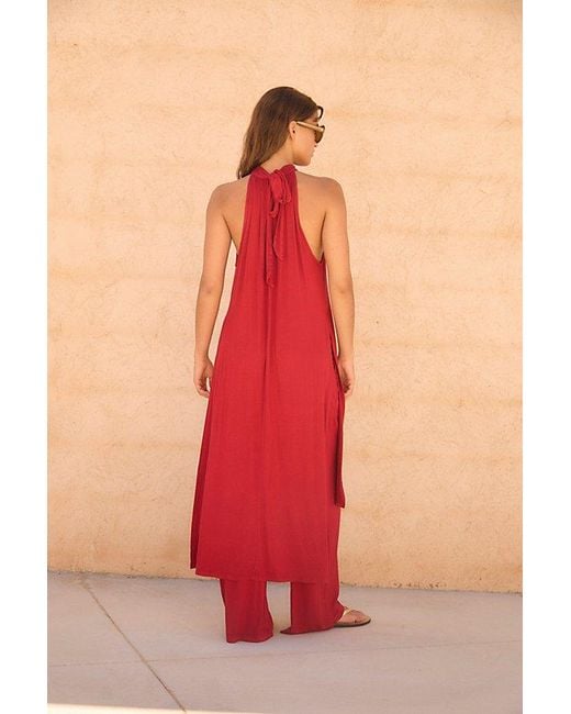free-est Red Party Perfect Pant Set By