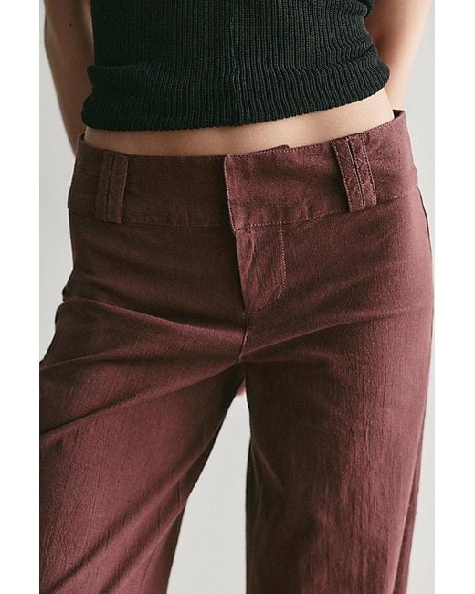 Free People Multicolor Time Flies Low-Rise Clean Solid Trousers