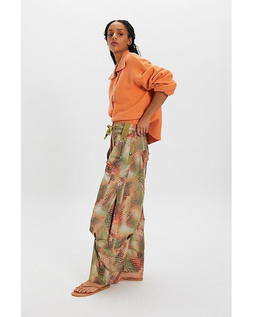 Free People Natural Onset Printed Pull-On Cargo Pants
