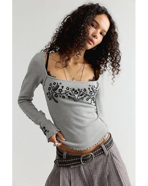 Free People Multicolor Olivia Long-Sleeve Top