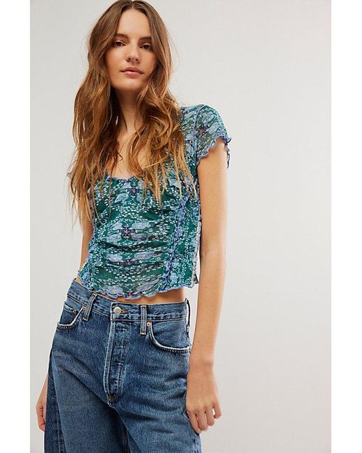 Free People Blue Oh My Baby Tee
