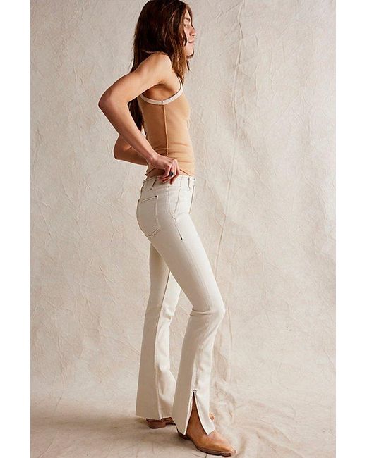 Free People Natural We The Free Level Up Slit Slim Flare Jeans