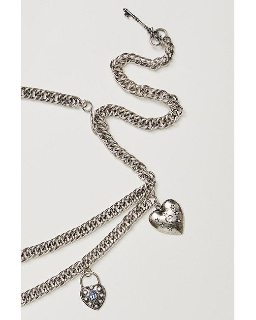 Free People Key To My Heart Chain Belt in Natural Lyst UK