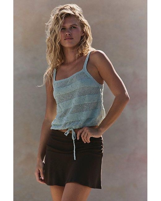 free-est Gray By The Beach Sweater Tank Top By
