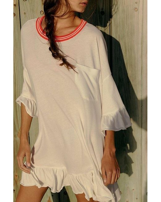 Free People Multicolor Campus Classic Tee Mini Dress