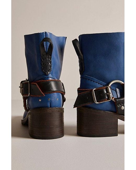 Free People Blue Briggs Crop Rider Boots At Free People In Turkish Sea, Size: Us 8