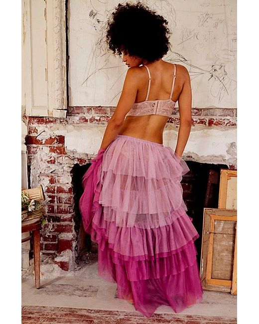 Free People Pink Tulle Much Half Slip