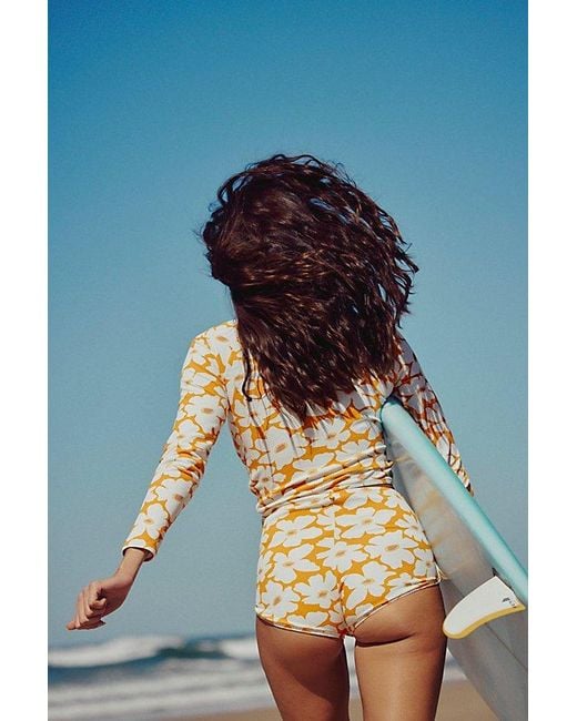 Rhythm Metallic High-Waisted Boyshort Surf Bottoms
