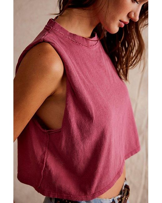 Free People Red Tied Up Muscle Top