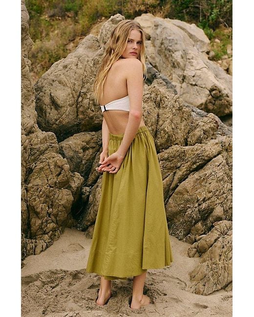 free-est Green Lowen Midi Skirt By