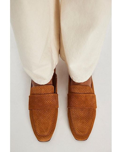 Free People Blue At Ease Embossed Loafers