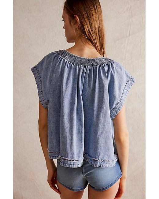 Free People Blue We The Free Front To Back Top