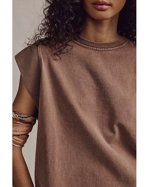 Free People Brown Atlas Muscle Tee