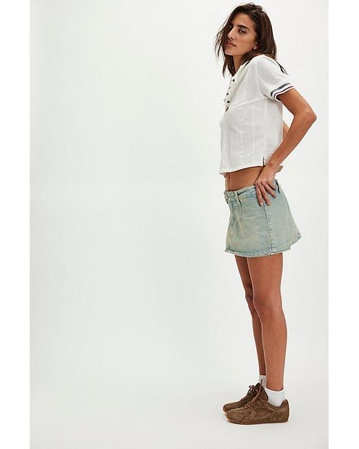 Free People Gray We The Free Galivanting Peekaboo Skort
