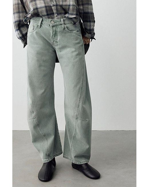 Free People Gray We The Free Fable Low-Rise Twisted Bowed Jeans