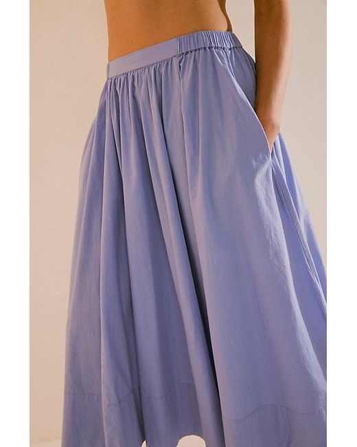 Free People Blue Lowen Midi Skirt