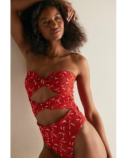Nightcap Red Bowtie Lace Bodysuit