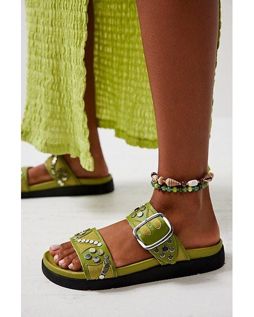 Free People Green Revelry Studded Sandals