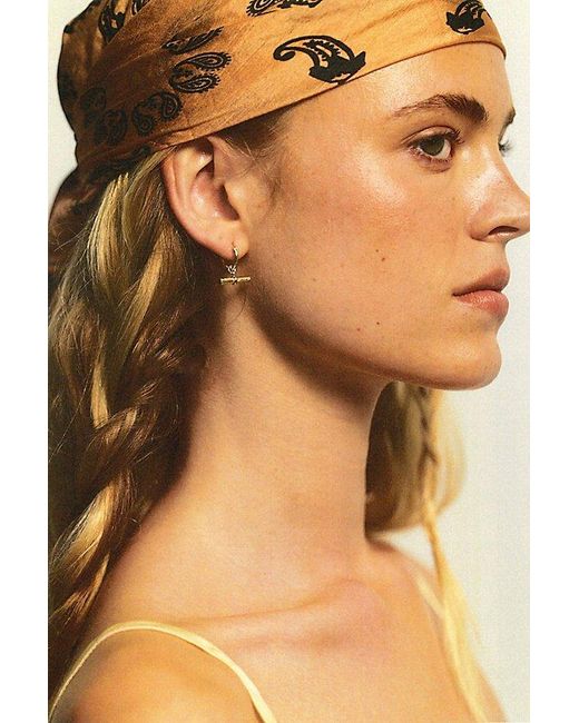 Daisy London Metallic Estee Plate T-Bar Charm Hoops