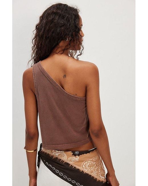 Free People Brown We The Free Sunny One-Shoulder Tank Top