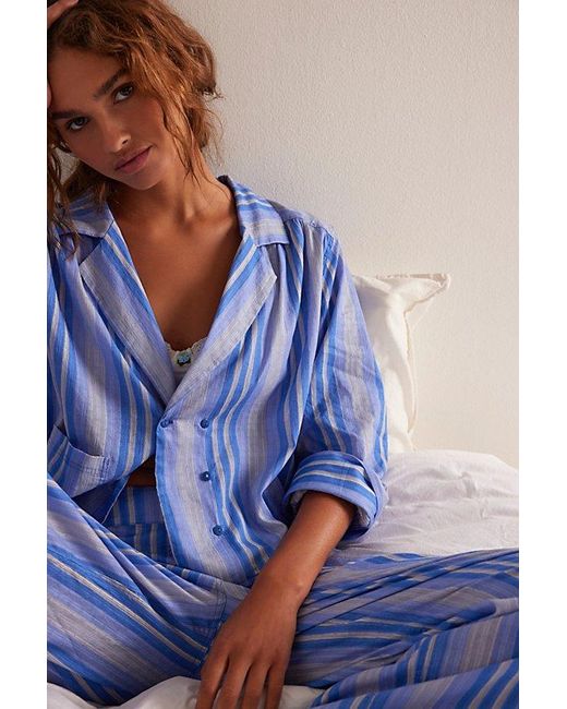 Intimately By Free People Blue Weekend Away Pj Set By