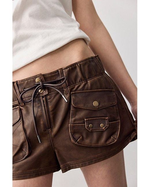 Free People White Waimea Vegan Slouchy Shorts