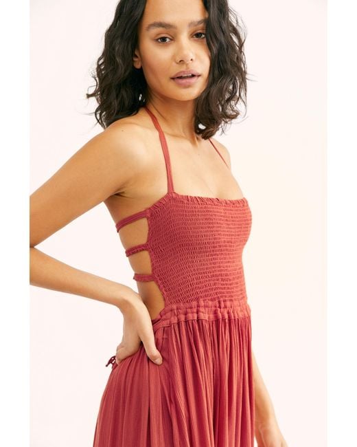 Free People Red Extratropical Maxi Dress