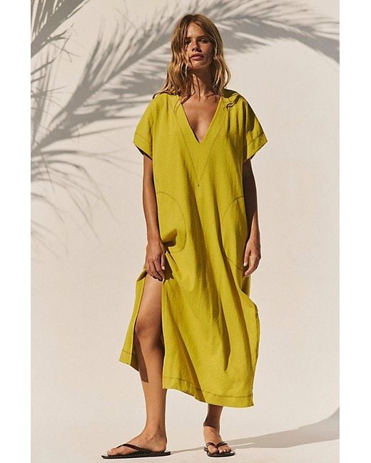 free-est Yellow Strada Maxi Dress By