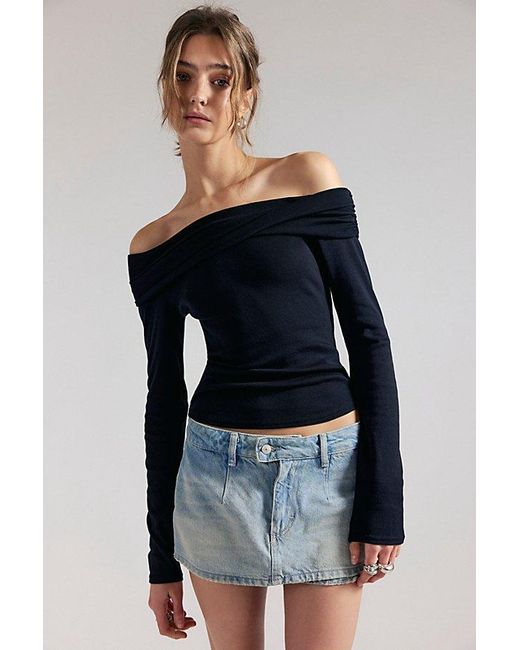 Free People Blue We The Free Gallivanting Peekaboo Skort