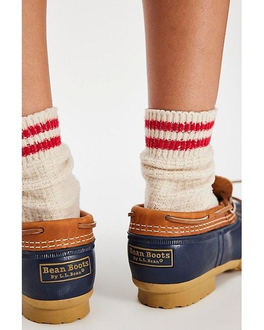 L.L. Bean White L. L.Bean Boots, Leather Rubber Moccs