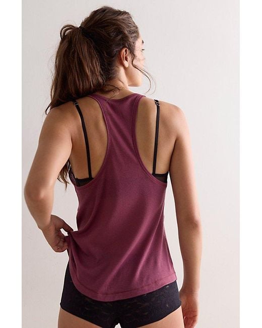Intimately By Free People Purple Barely Bare Rib Tank Top By
