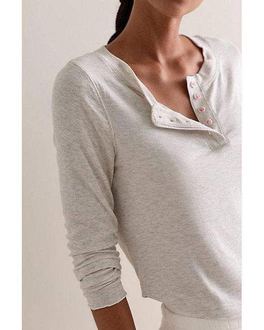 Intimately By Free People Gray Dream State Henley Top By