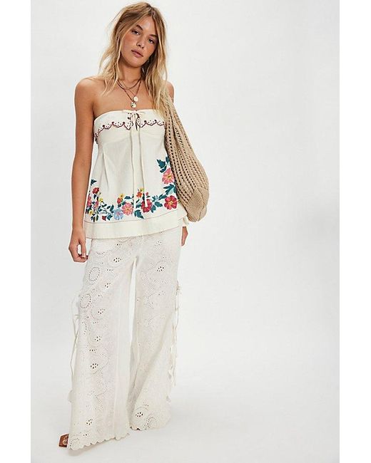 Free People White Printed Tunic