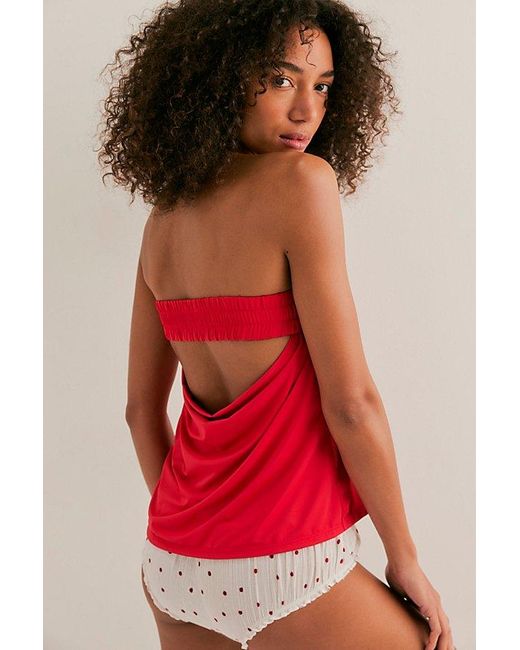 Intimately By Free People Red Running Late Tube Top By