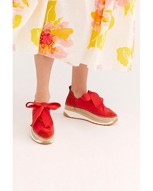 Free People Red Chapmin Espadrille Sneakers