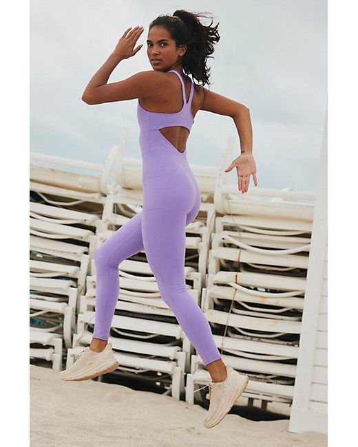 Free People Purple Never Better High Neck One Piece