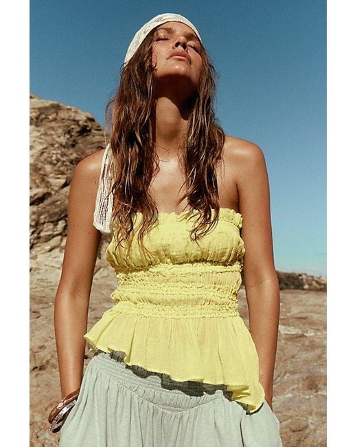free-est Yellow Daybreak Cotton Tube Top By