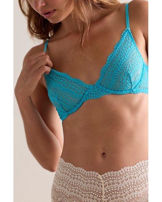 Intimately By Free People Blue This Or That Plunge Underwire Bra By