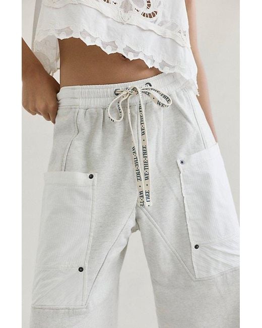 Free People Natural Jet Set Knit Pull-On Trousers
