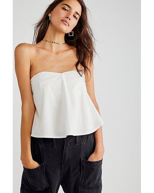 Free People Avery Tube Top At In Optic White, Size: Medium